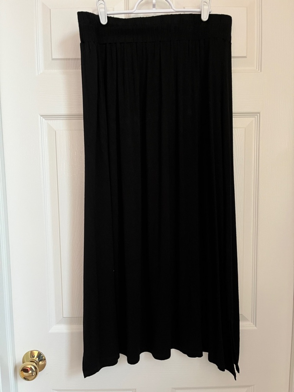 Dana Buchman Women's Black Maxi Skirt with Smocked Elastic Waistband Size Large